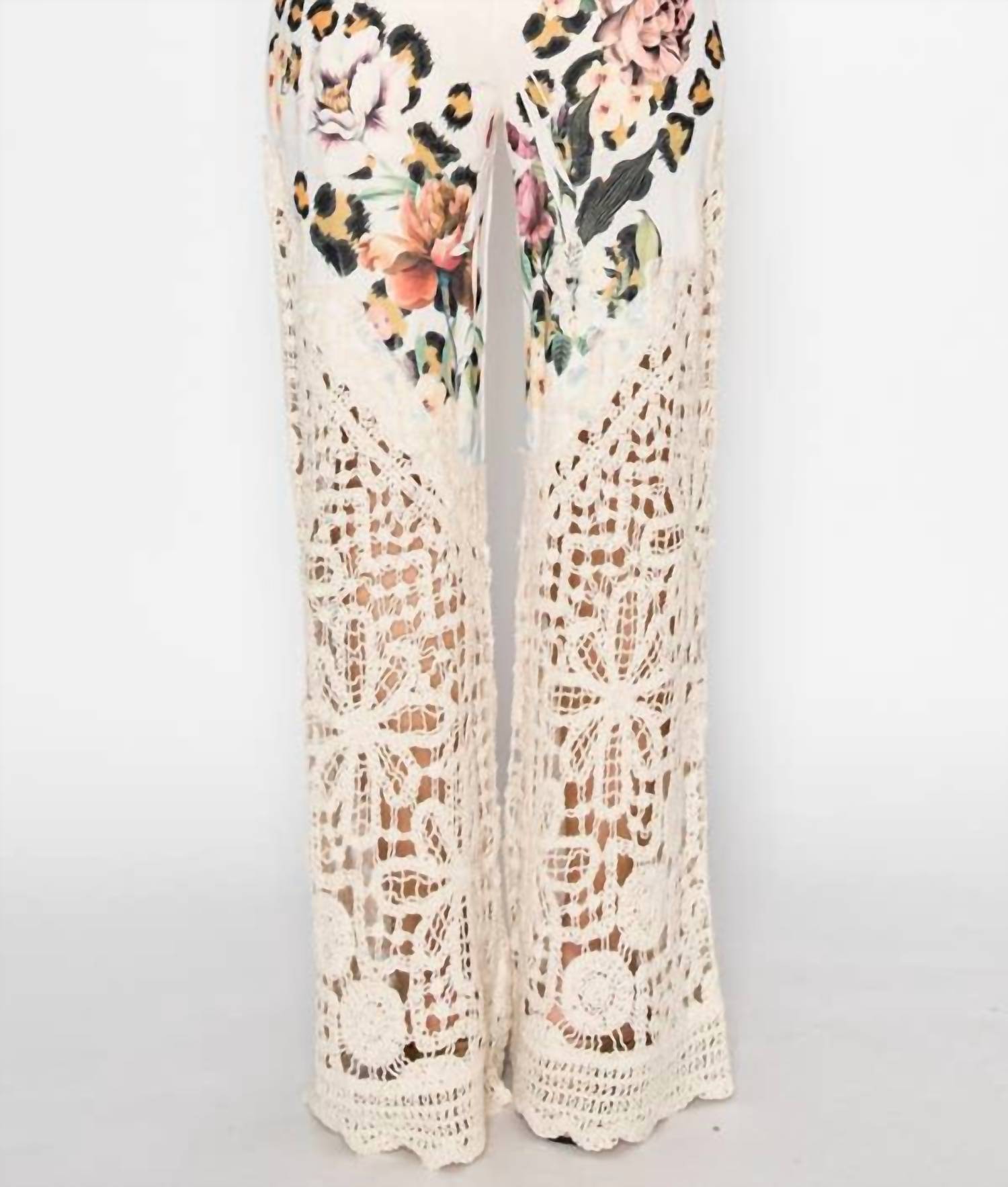 Origami - Crochet-detail Lined Drawstring Pants