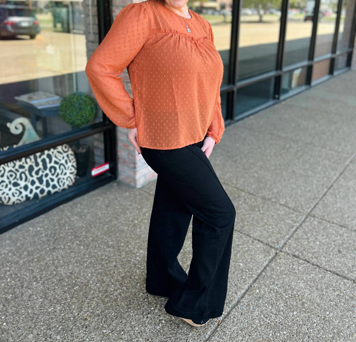 Mittoshop - Swiss Dot Long Sleeve Blouse