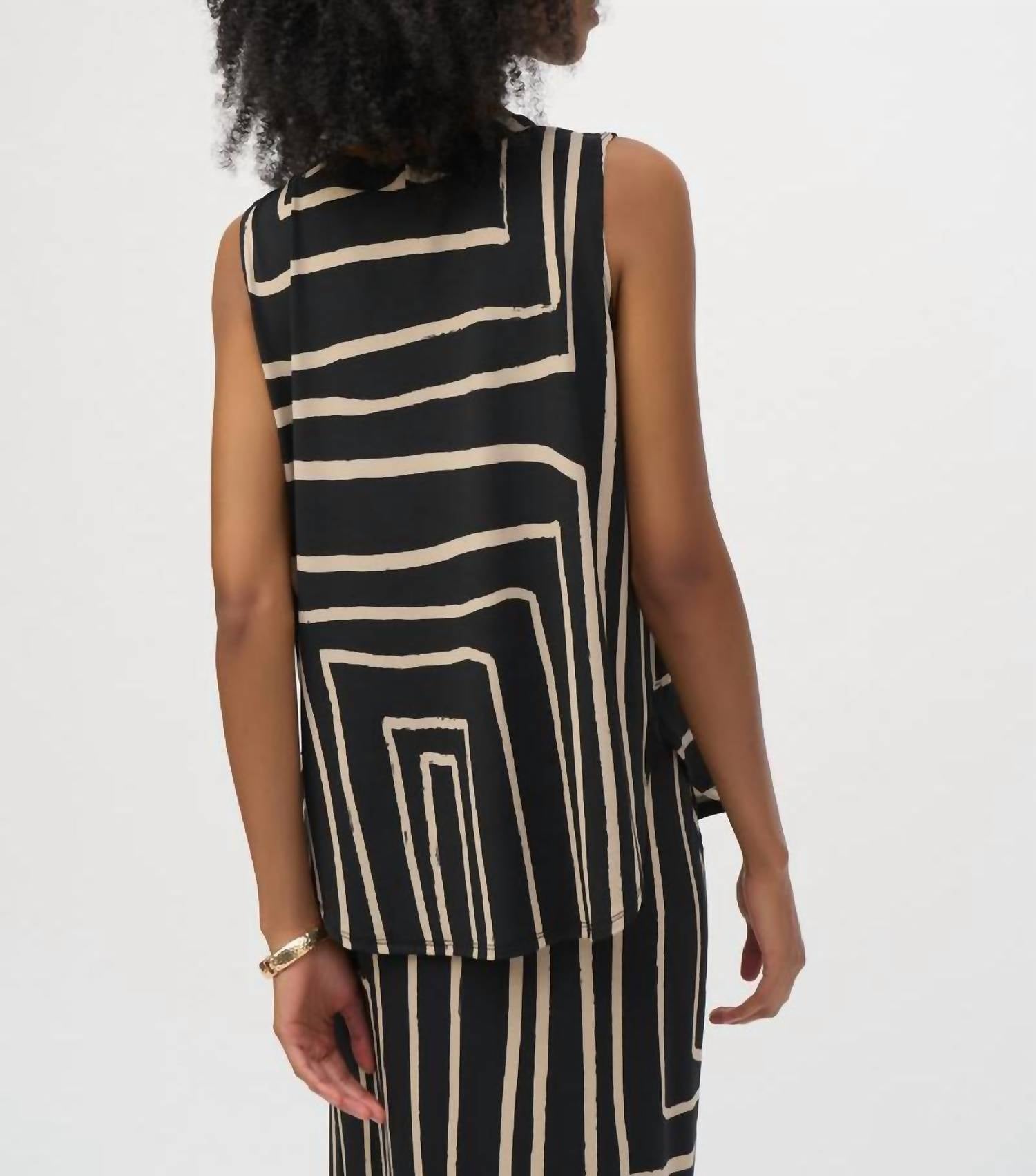 Joseph Ribkoff - Silky Knit Geometric Print Sleeveless Top