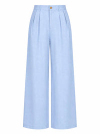 Elan - Linen Blend Wide-leg Pants
