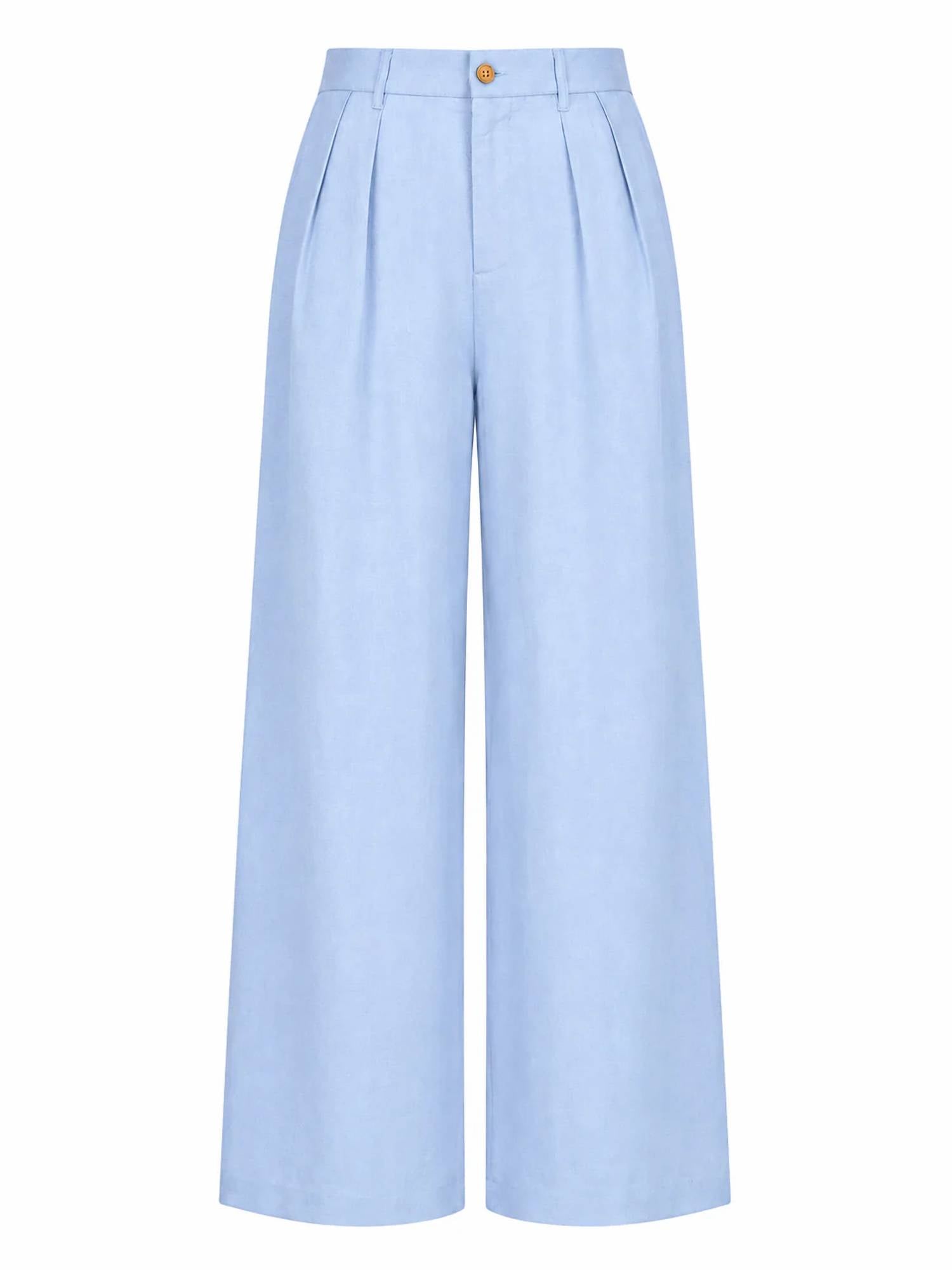 Elan - Linen Blend Wide-leg Pants