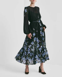 byTiMo Georgette Relaxed Midi Dress in amadora 1 - women's dress - alternate view
