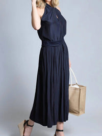 Lola & Sophie - Satin Twist Front Halter Top