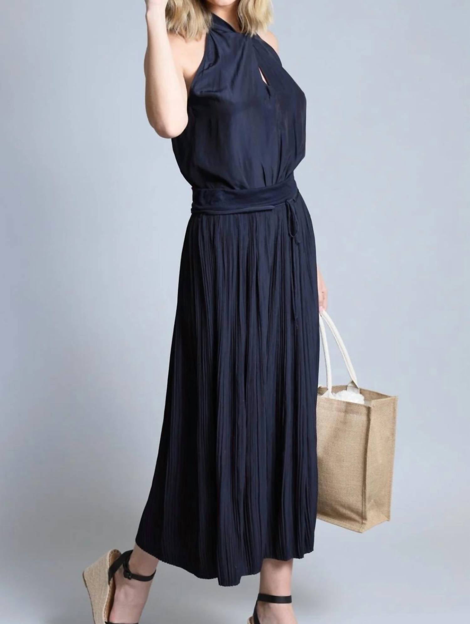 Lola & Sophie - Satin Twist Front Halter Top