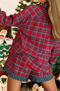 Fashionworks - Plaid Christmas Pajamas 2 Pc Shorts And Shirt Set