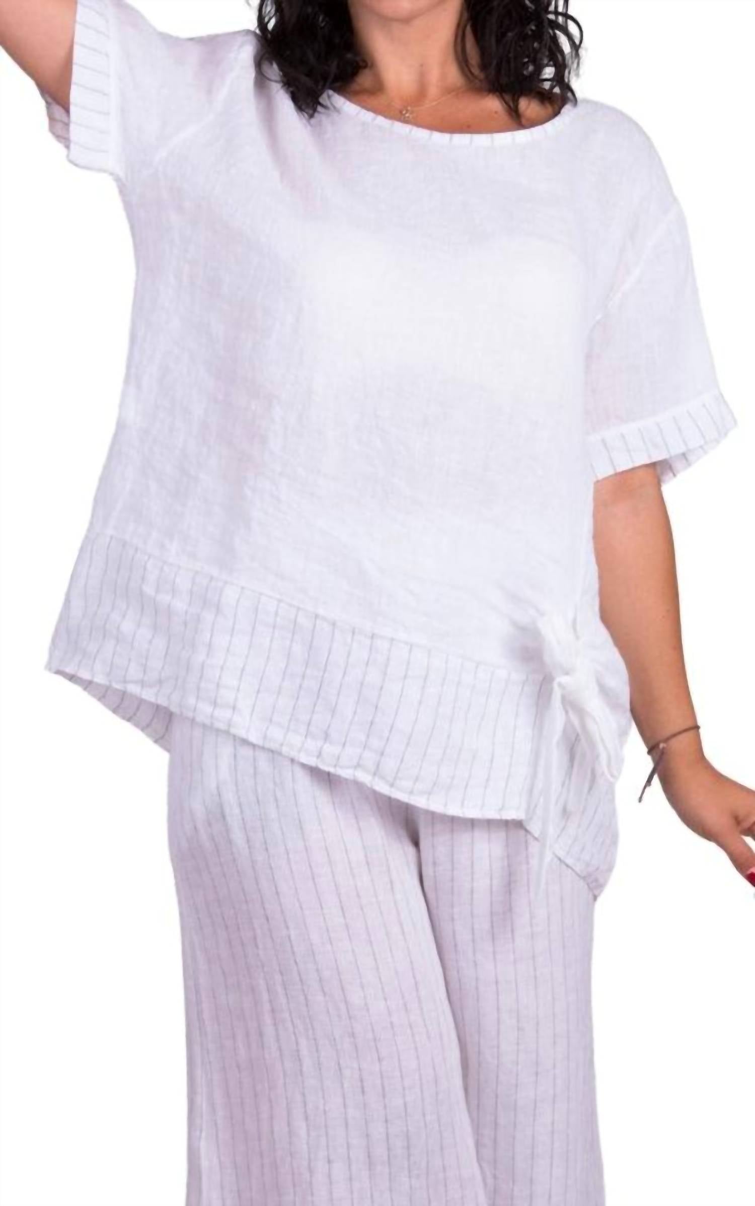 Gigi Moda - Vela Linen Short Sleeve Top