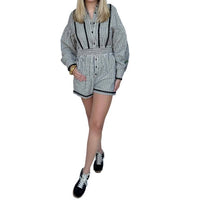 &Merci - STRIPE COLLARED NECK ROMPER