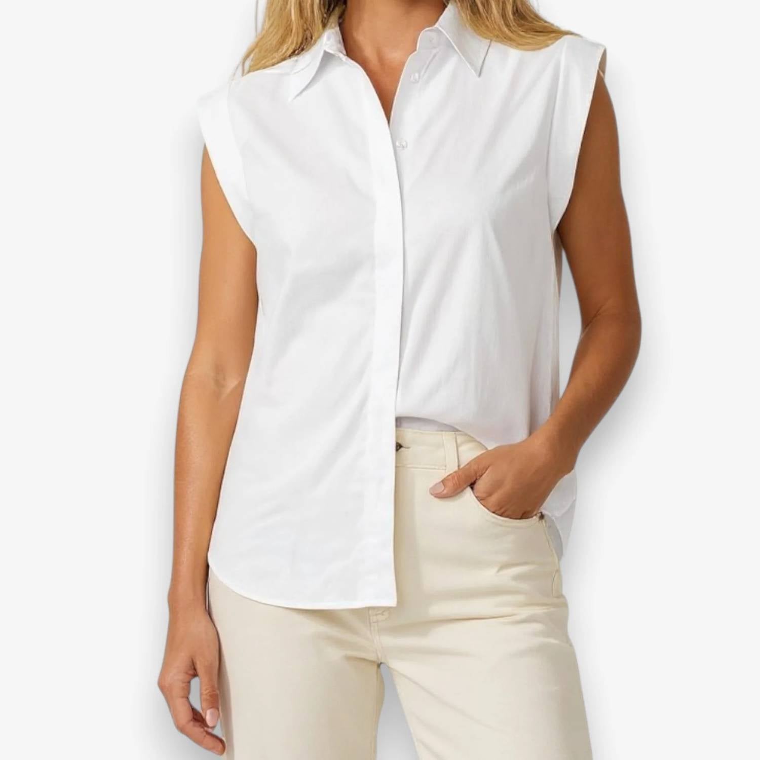 Naked Zebra - Tailored Cap Sleeve Blouse