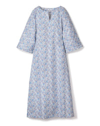 Petite Plume Women's Fleur D'Azur Caftan in blue - women's dress - detail view