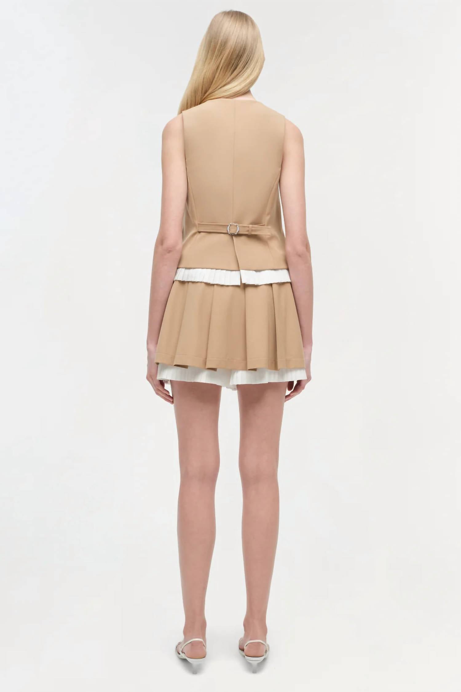 SIMKHAI Laiken Vest in camel - women's jacket - alternate view