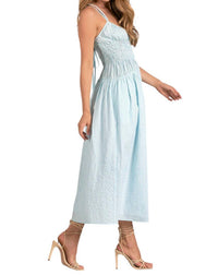 Elan - Striped Spaghetti Strap Maxi Dress