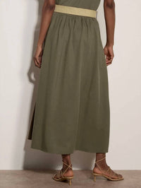 Apricot - Boho Belted Midi Skirt
