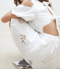 Suncoo - Celest Short Embroidered Poplin Dress