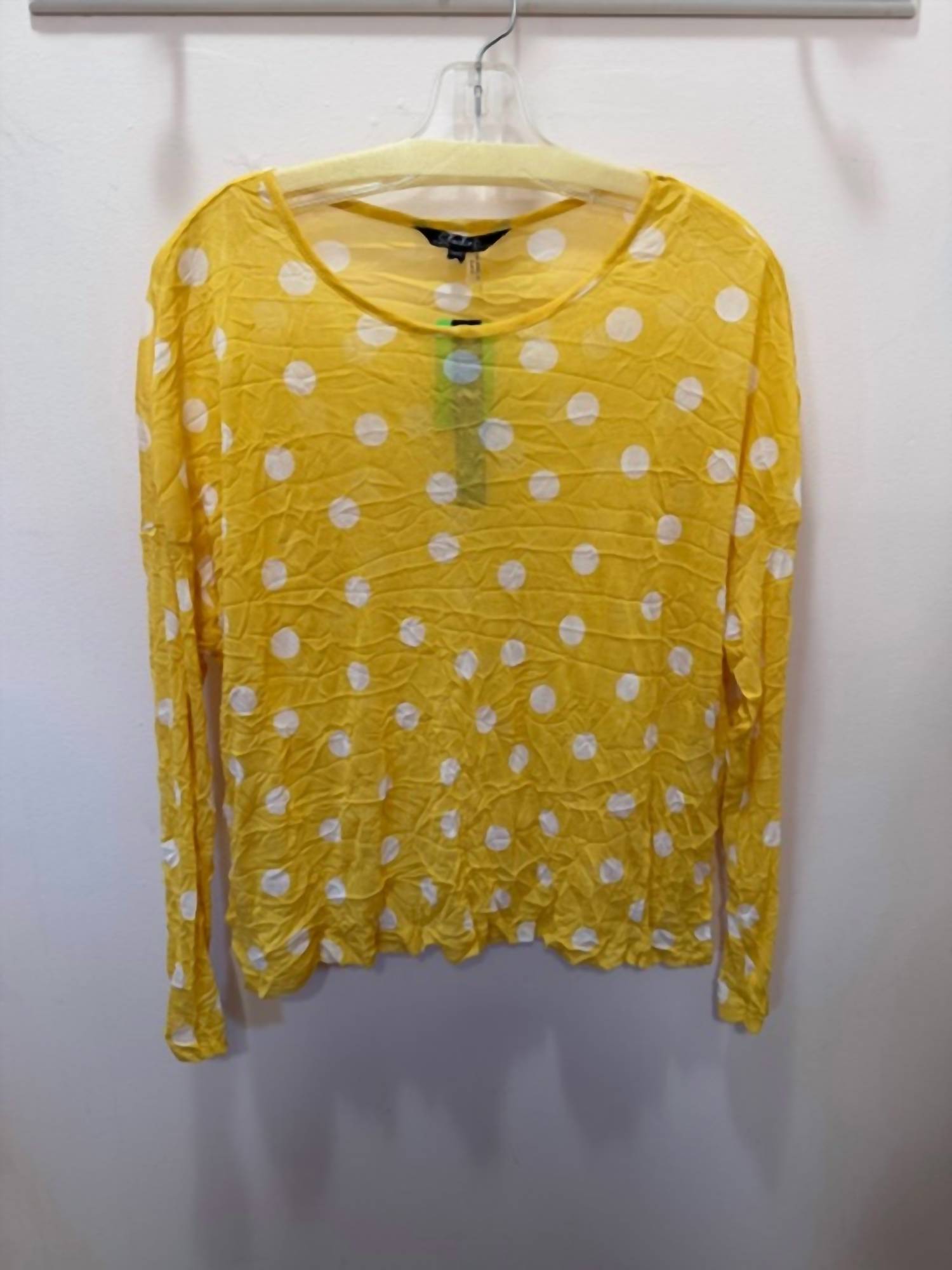 Charlie B - Women's Dot Mesh Crinkle Top