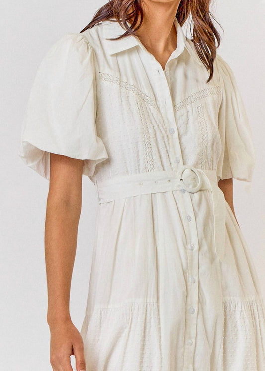 Lalavon - Frankie Button Down Tiered Midi Dress