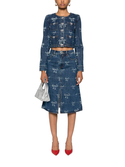 Self-Portrait - DENIM MIDI SKIRT