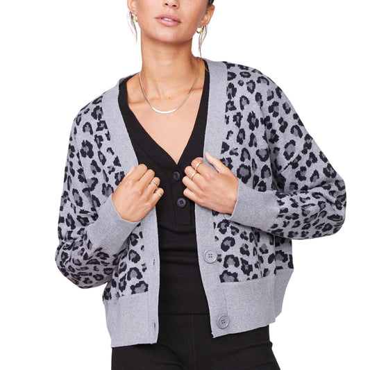 Monrow - OVERSIZED LEOPARD CARDIGAN