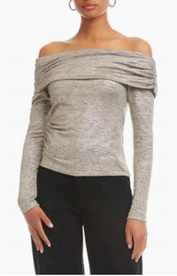Fifteen Twenty - Agnes Off The Shoulder Metallic Top