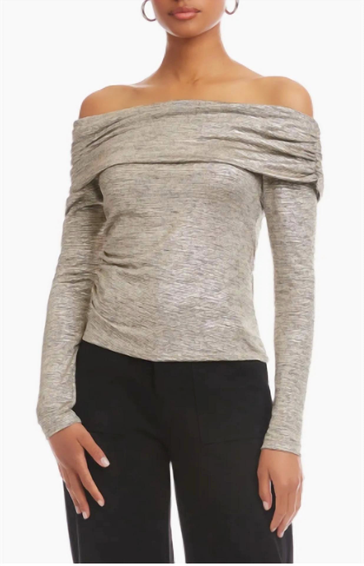 Fifteen Twenty - Agnes Off The Shoulder Metallic Top