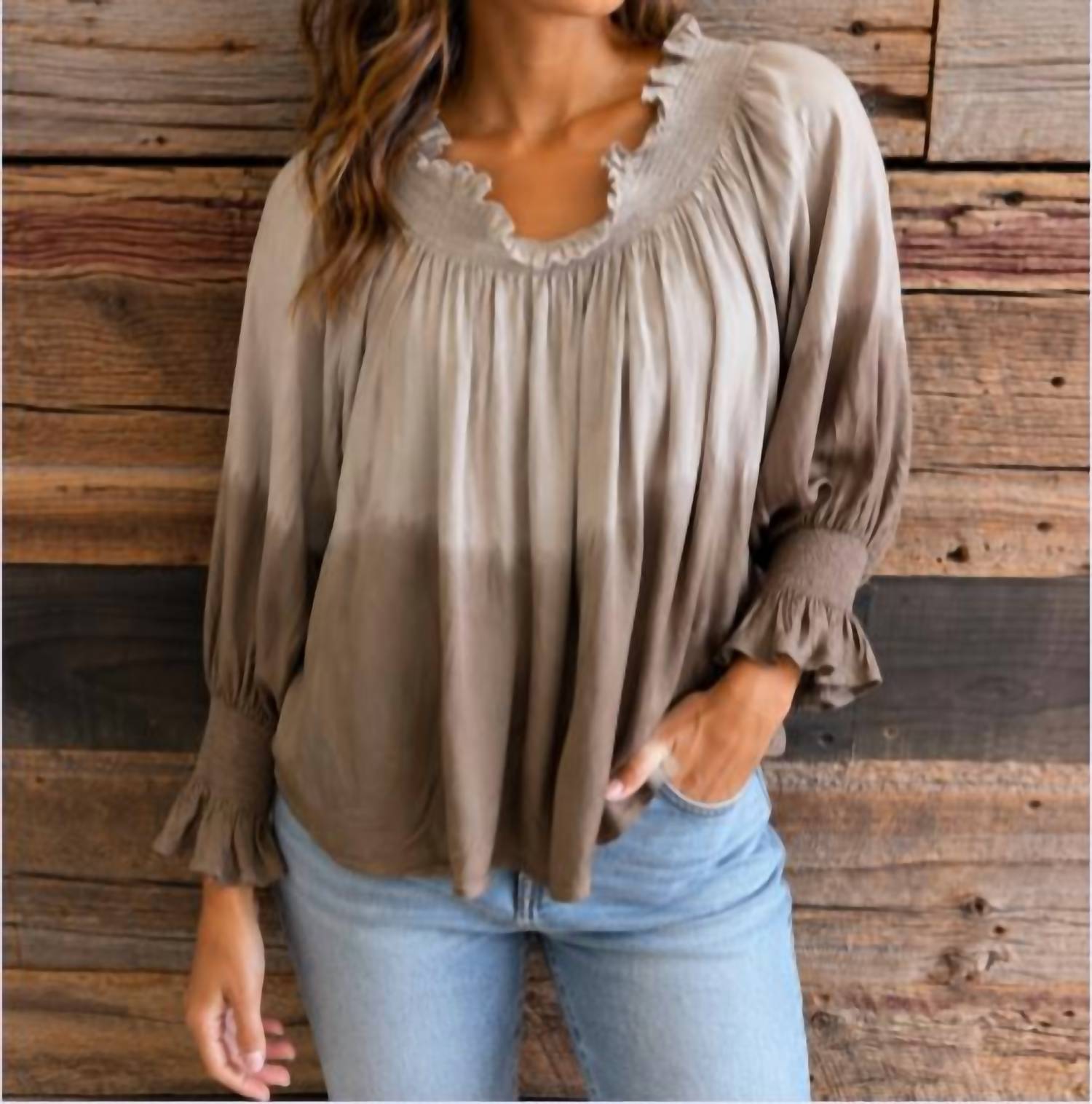 Phie Collective - Marina Dip Dye Off Shoulder Top