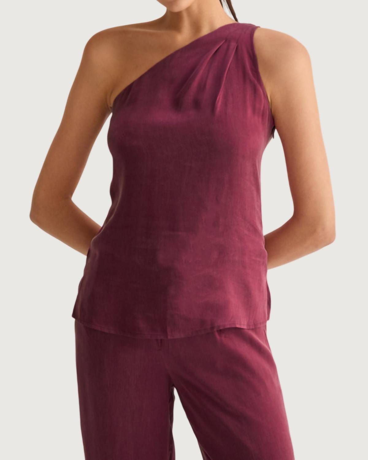 CRESCENT Bethany Top in merlot - women's blouse - view 4