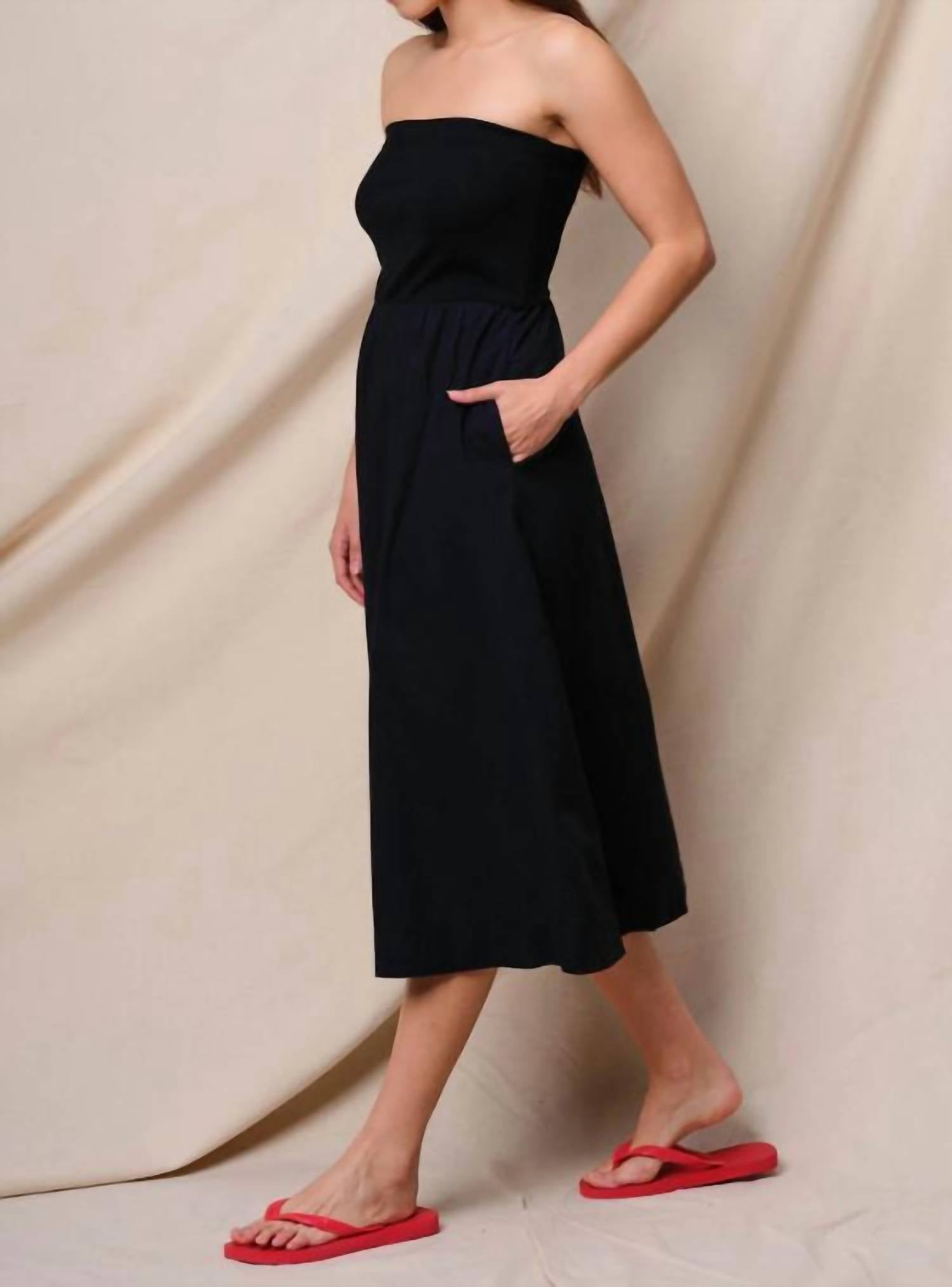 Sundry - Mixed Media Strapless Dress