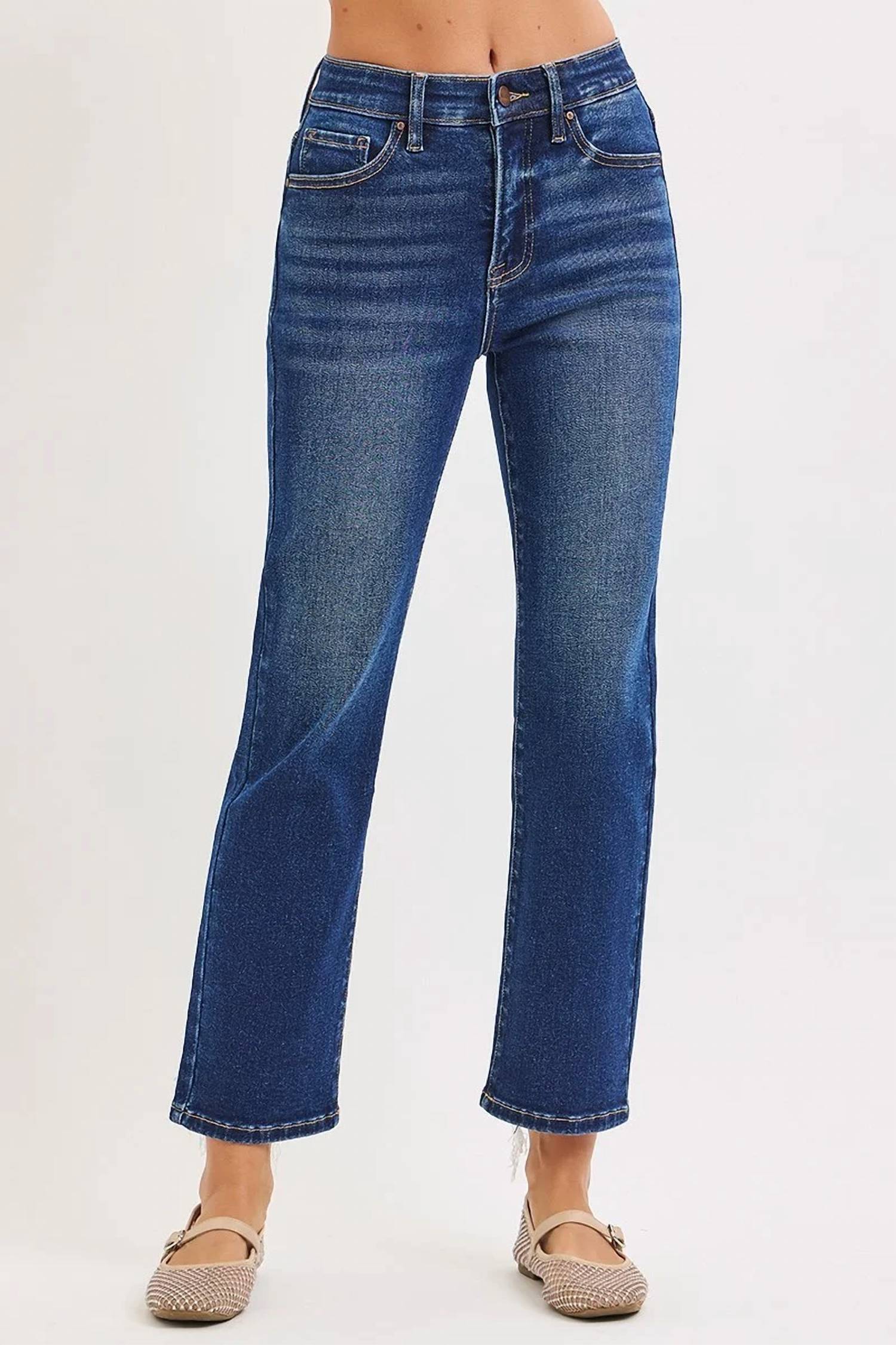 Risen - Tummy Control High Rise Crop Straight Pants - Plus