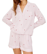 Rails Kellen Pajama Set in rose stripe hearts - women's sleepwear