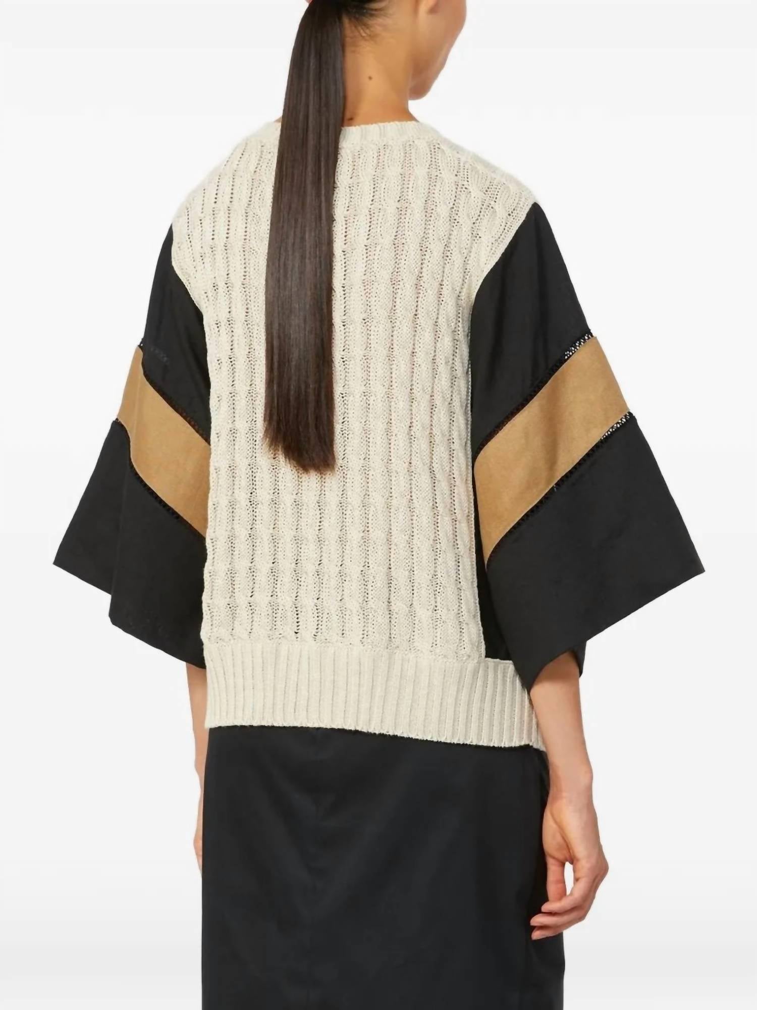 Maxmara - Linen Knit Mixed Media Sweater