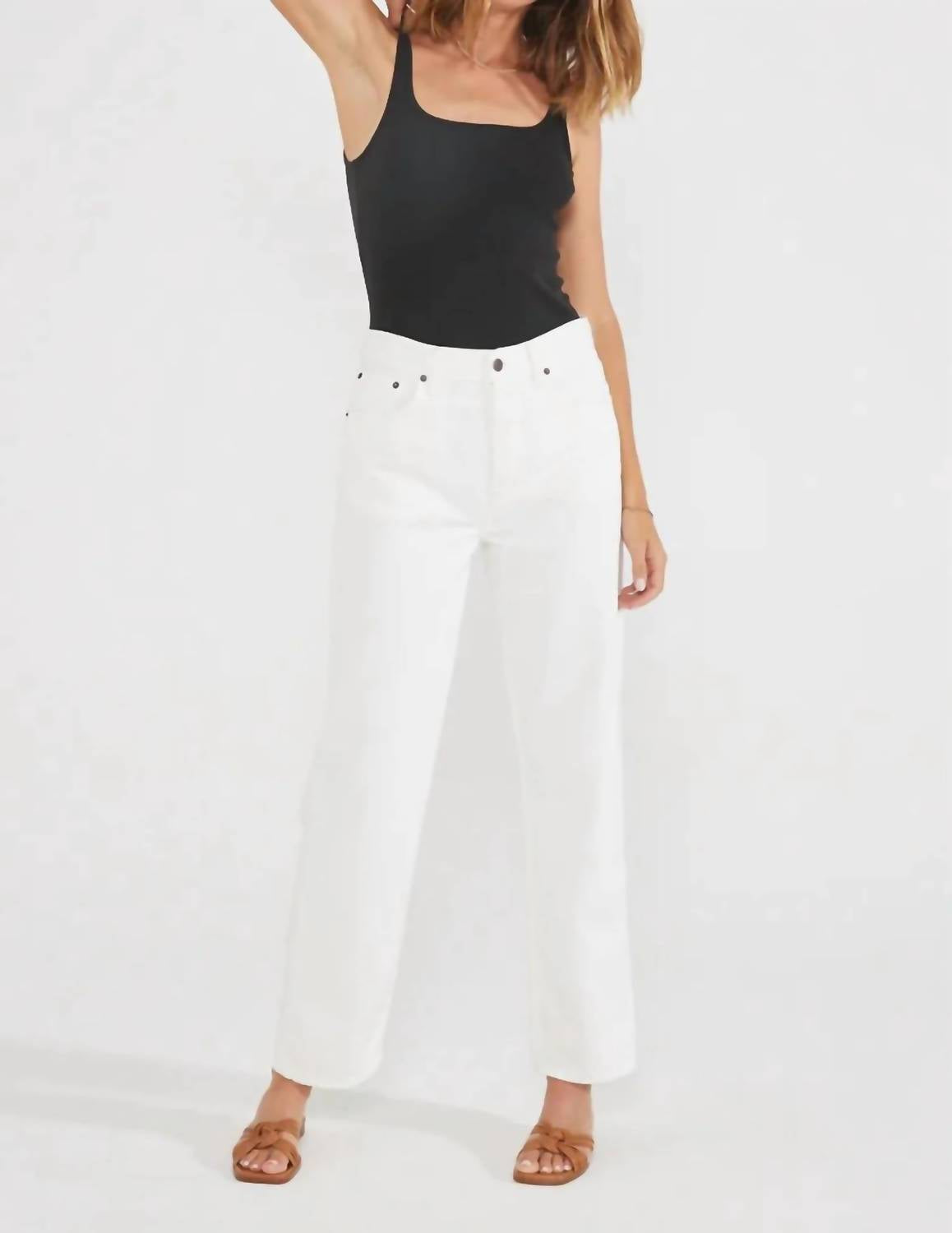 ETICA Tyler Straight Leg Jeans in white - women's jeans