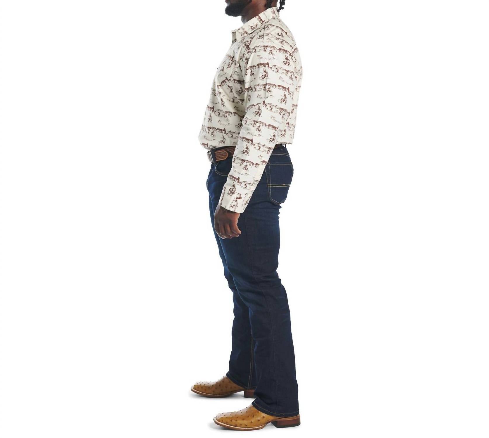Justin Cowboy Way Pearl Snap Shirt in horse scene - men's shirt - view 4
