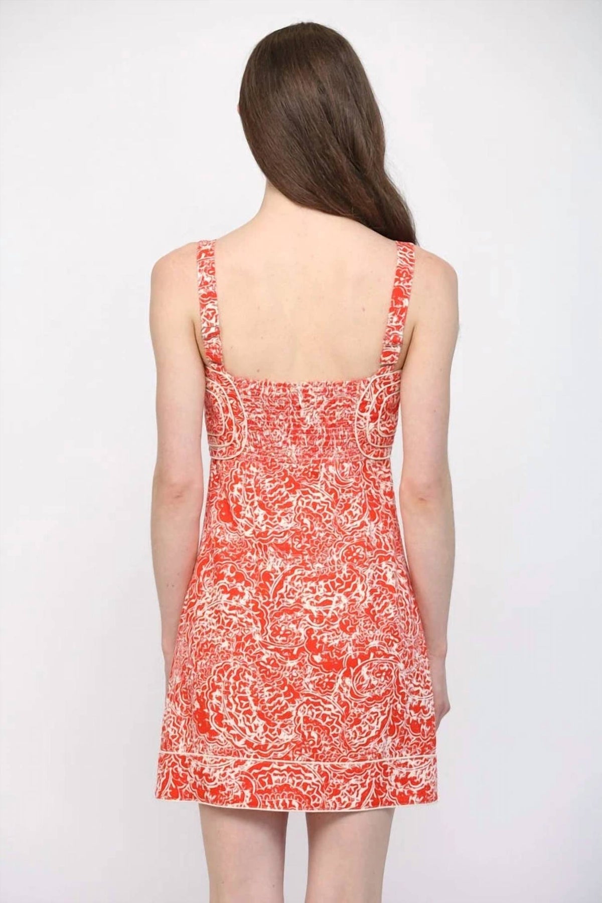 Fate - Abstract Floral Print Linen Blend Mini Dress