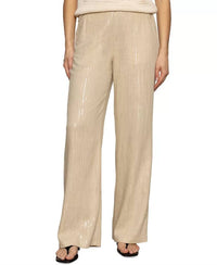 Sanctuary Coastal Pull On Wide Leg Pants in sand sequin stripe - women's pants