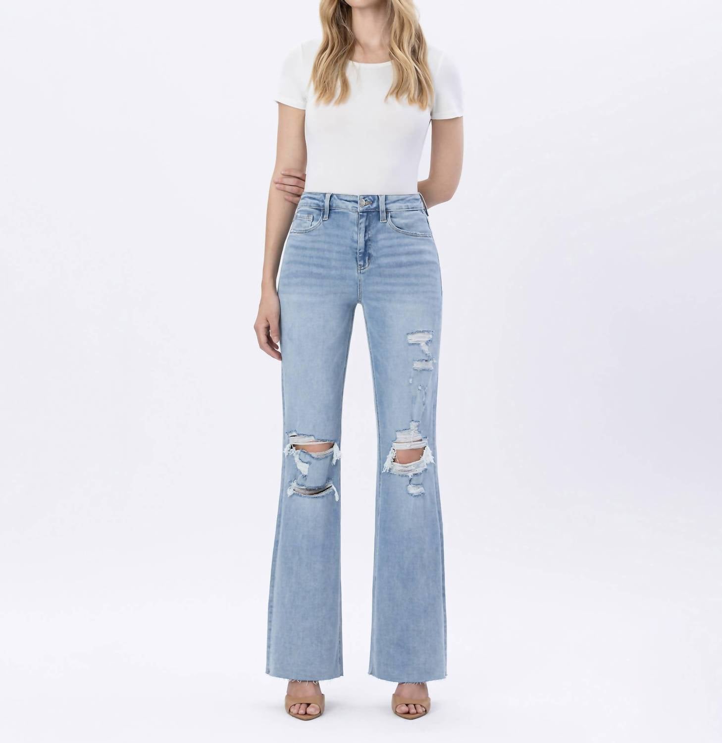 Lovervet - Plus Tummy Control Vintage Super High Flare Jeans