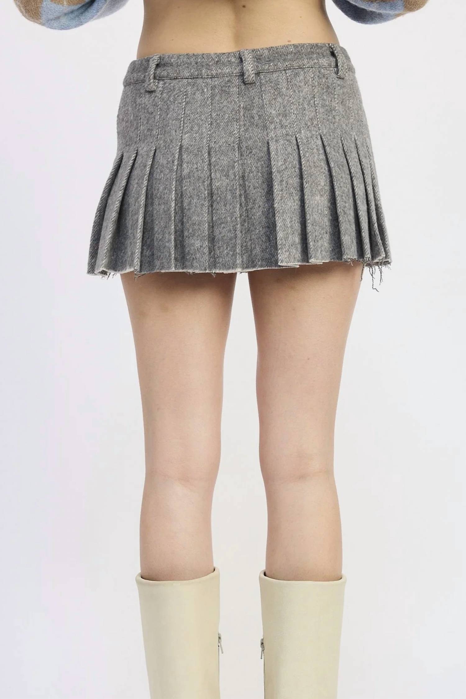 Rowan + Riot - Pleated Pocket Detail Wool Skirt