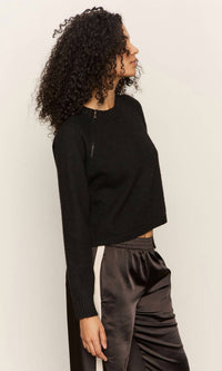 Sanctuary Zip It Sweater in black 1 - women's sweater - detail view