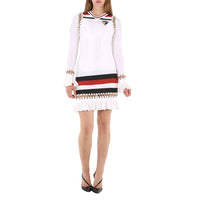Burberry - Ring Pierced Striped Stretch Jersey Mini Dress