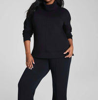 Spanx Airessentials Tunic Sweatshirt Top in black - women's shirt