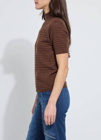 Lysse - Smocked Mock Short Sleeve Sweater