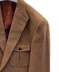 Cigar Men's Wool Sport Coat in brown - men's jacket - detail view
