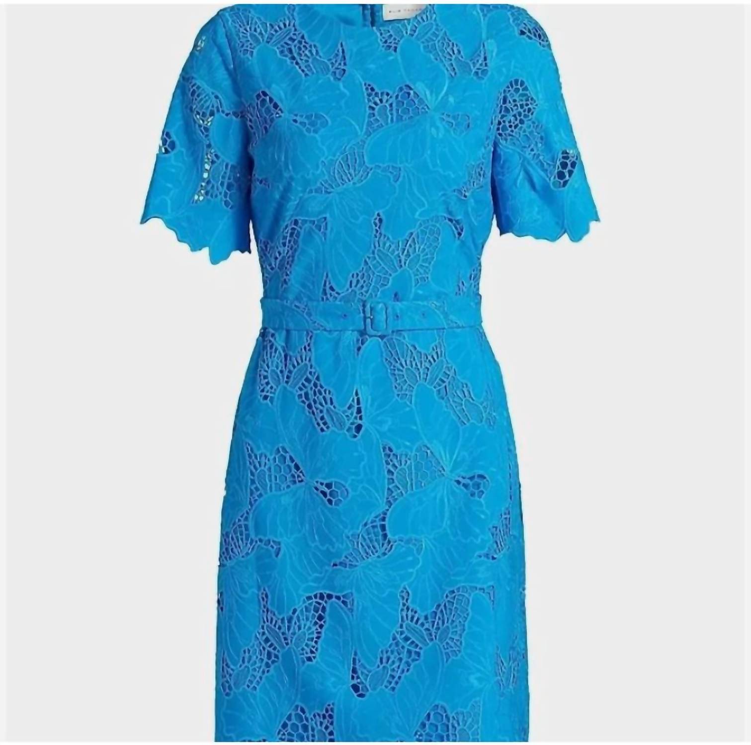 ELIE TAHARI Lace Over Butterfly Dress in aqua - women's dress - view 6