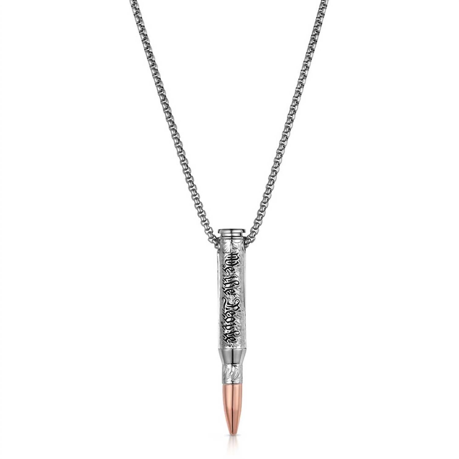 Montana Silversmiths Men's We The People Bullet Necklace in silver - men's jewelry - detail view