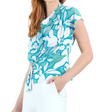 Clara Sunwoo - Floral Drape Neck Top