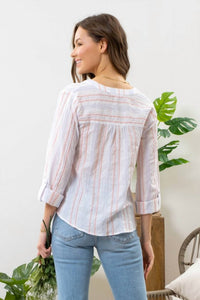 Blu Pepper - Striped V-neck Top