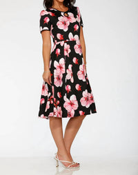 Orchid Bloom - Cotton Blend Swing Dress
