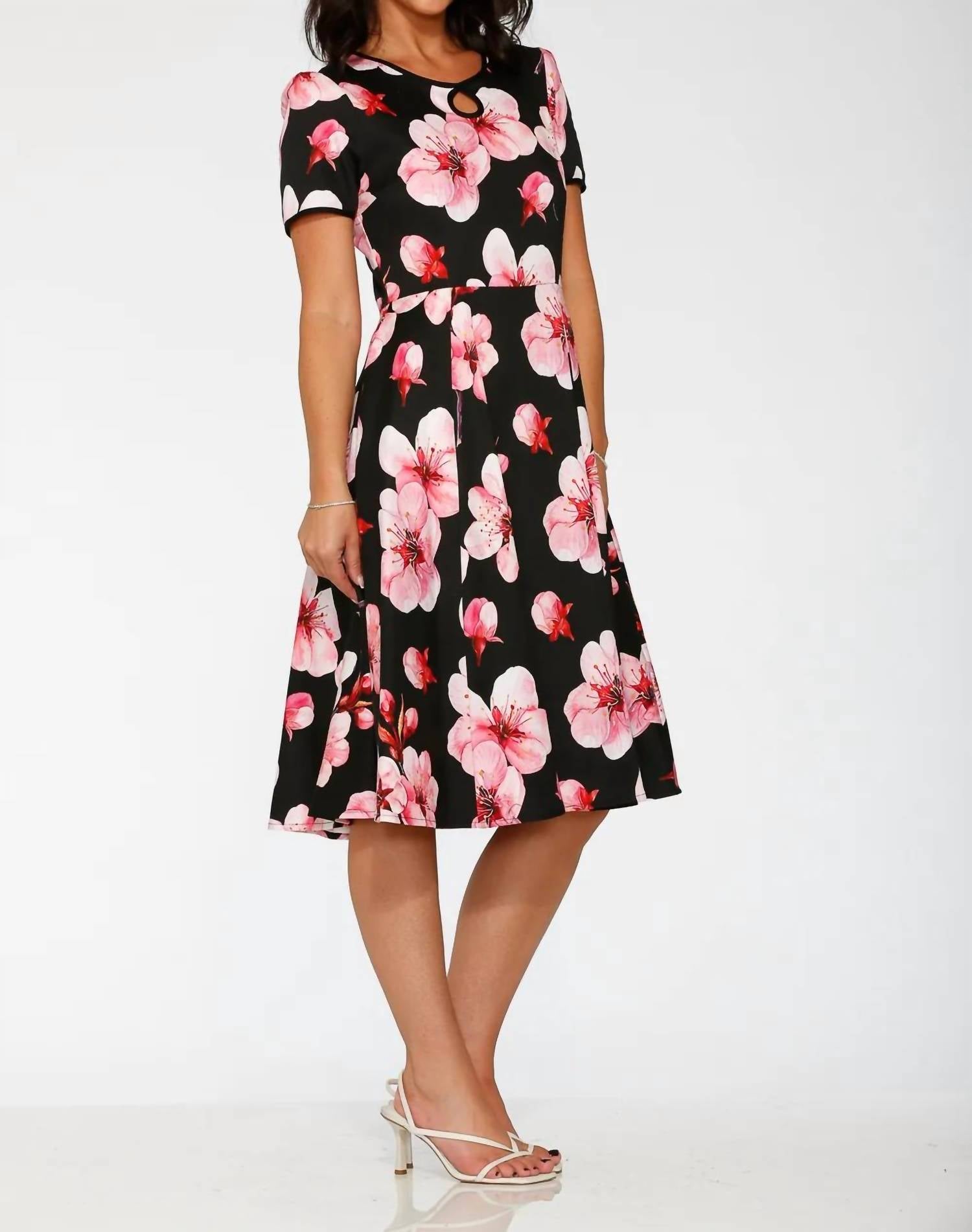 Orchid Bloom - Cotton Blend Swing Dress