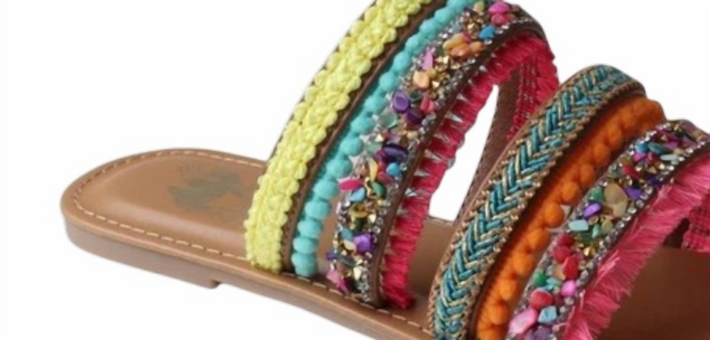 Camel Threads Women's Boho Flat Sandals in camel - women's sandal - detail view