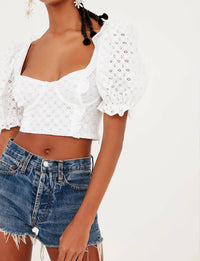 For Love & Lemons - Sand Dollar Lace-up Top