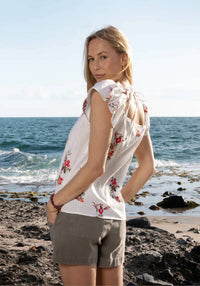 Dylan - Flower Child Top With Ruffled Sleeves