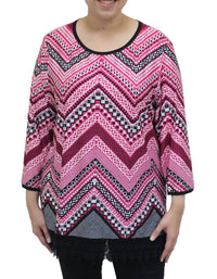 N Touch - Women's Chevron Print Top